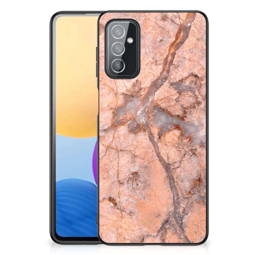 Samsung Galaxy M52 Marmeren Print Telefoonhoesje Marmer Oranje