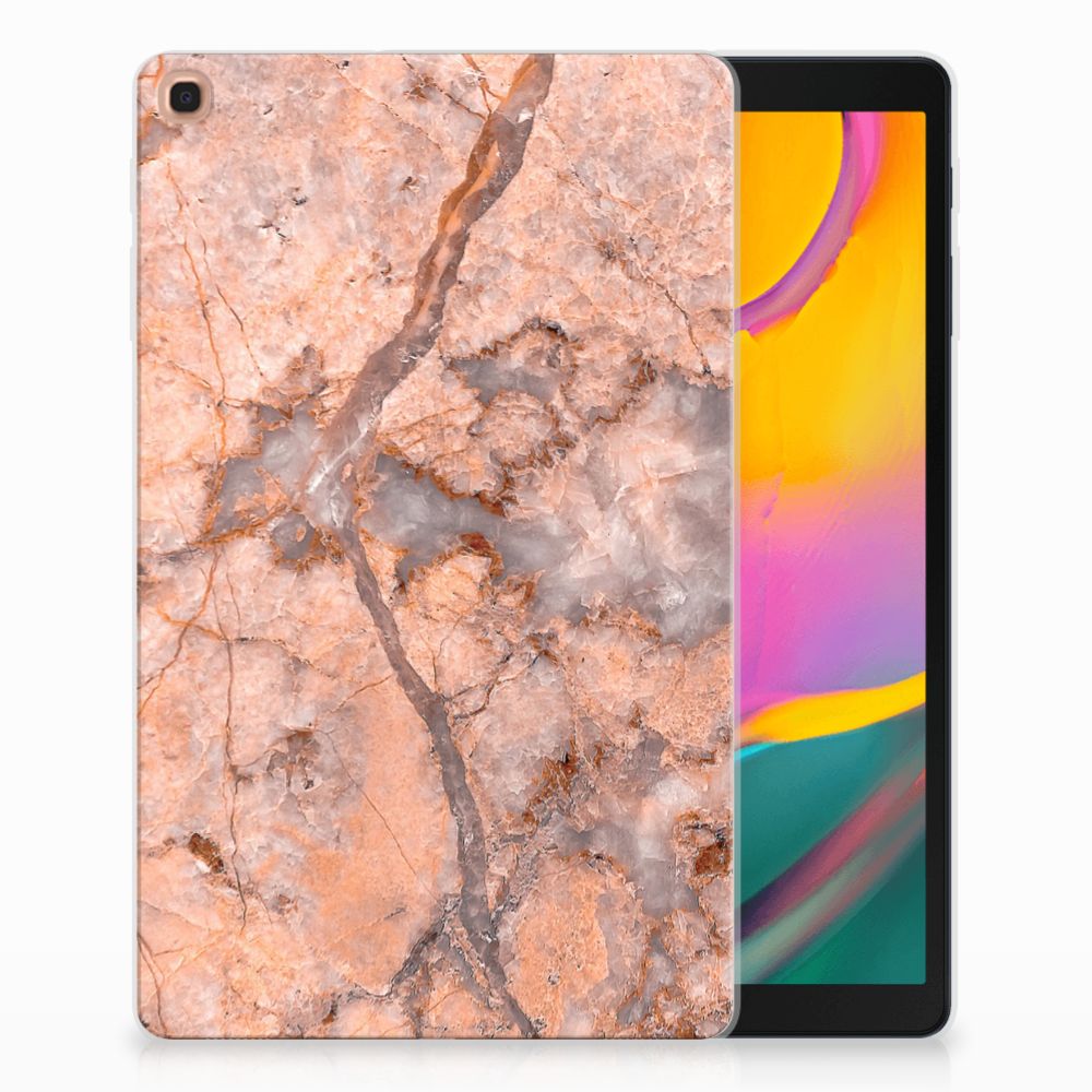 Samsung Galaxy Tab A 10.1 (2019) Tablethoesje Design Marmer Oranje