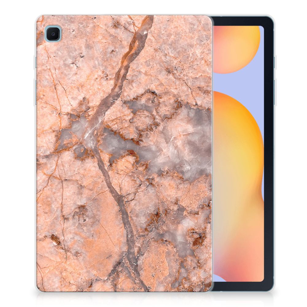 Samsung Galaxy Tab S6 Lite | S6 Lite (2022) Tablet Back Cover Marmer Oranje
