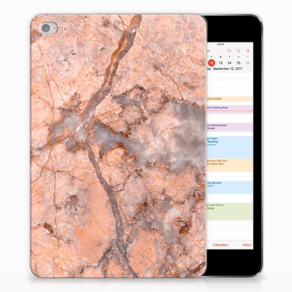 Apple iPad Mini 4 Tablethoesje Design Marmer Oranje