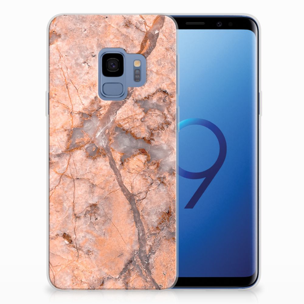 Samsung Galaxy S9 TPU Siliconen Hoesje Marmer Oranje