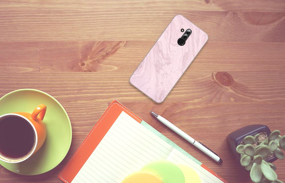 Huawei Mate 20 Lite TPU Siliconen Hoesje Marble Pink - Origineel Cadeau Vriendin