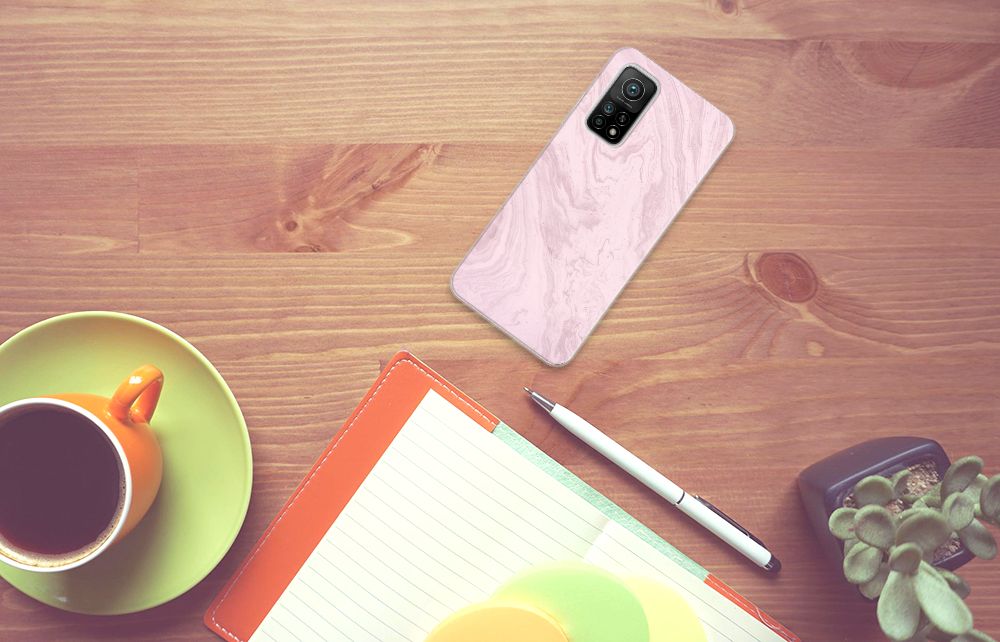 Xiaomi Mi 10T | 10T Pro TPU Siliconen Hoesje Marble Pink - Origineel Cadeau Vriendin