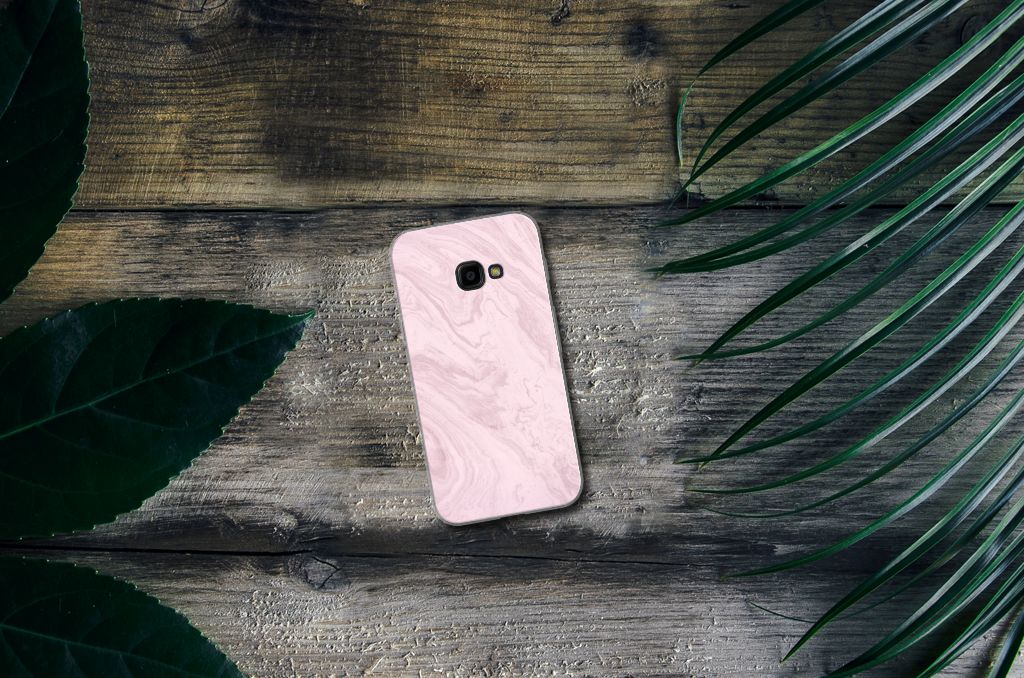 Samsung Galaxy Xcover 4 | Xcover 4s TPU Siliconen Hoesje Marble Pink - Origineel Cadeau Vriendin