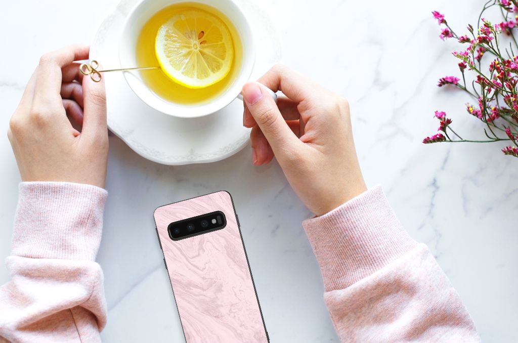Samsung Galaxy S10 Gripcase Marble Pink - Origineel Cadeau Vriendin