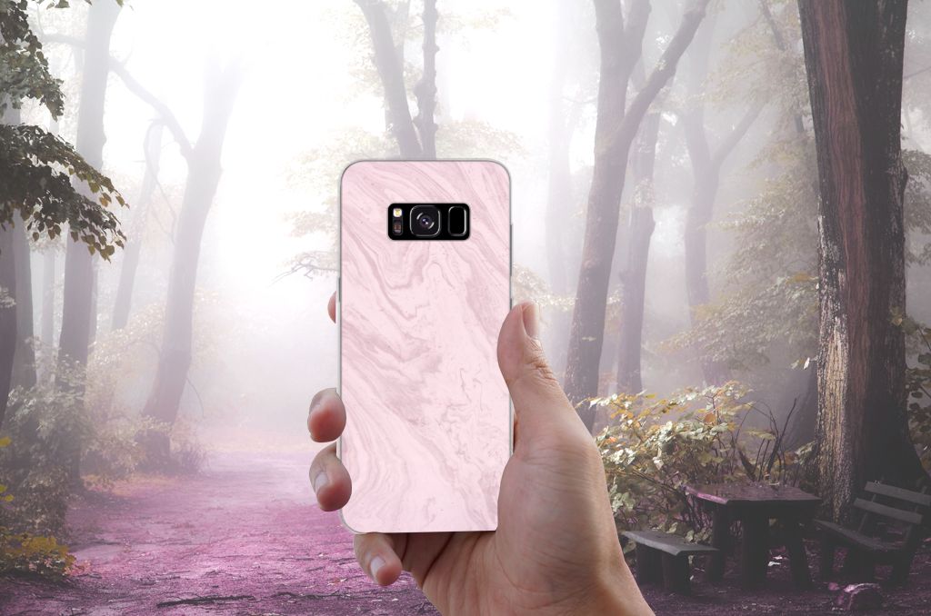 Samsung Galaxy S8 TPU Siliconen Hoesje Marble Pink - Origineel Cadeau Vriendin