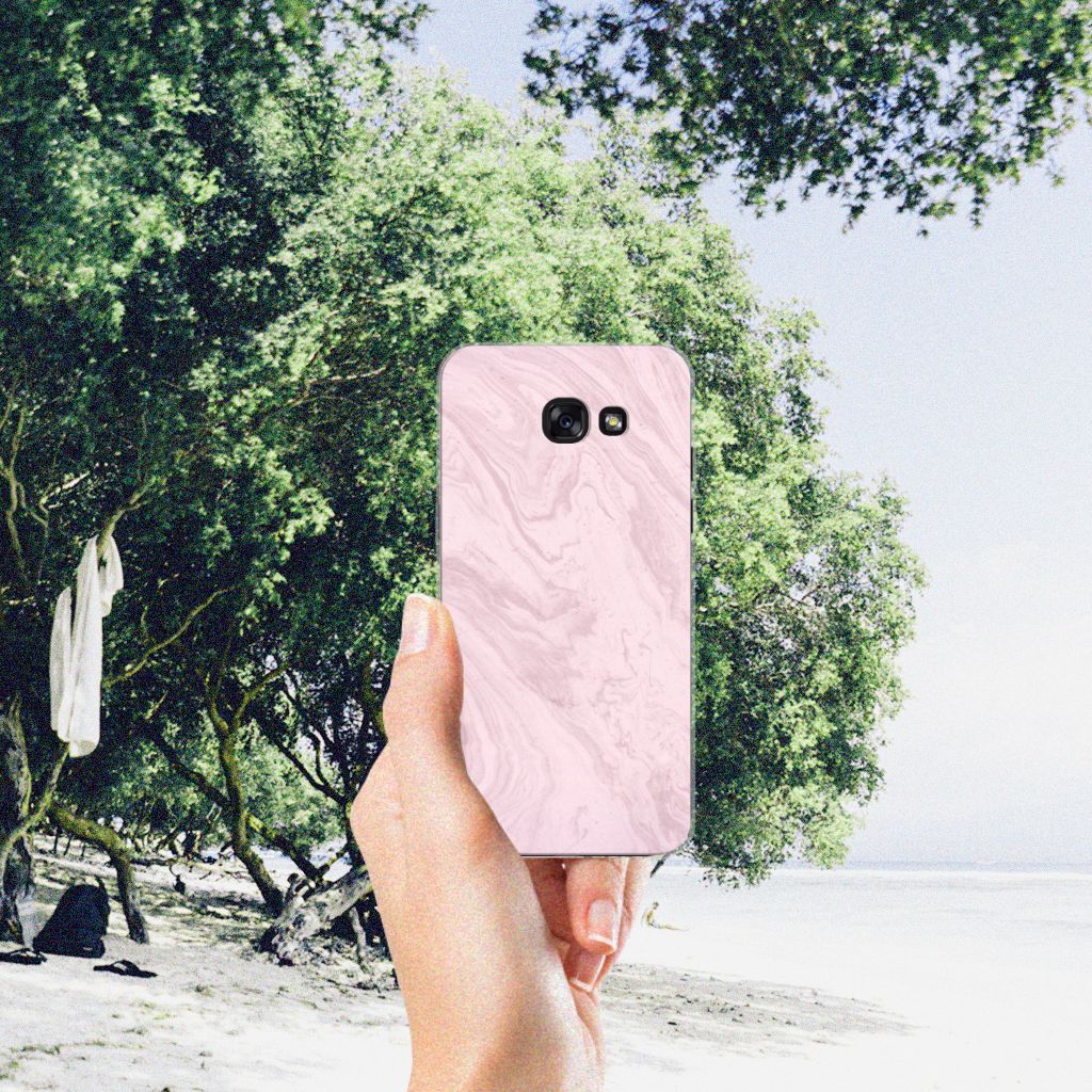Samsung Galaxy A5 2017 TPU Siliconen Hoesje Marble Pink - Origineel Cadeau Vriendin