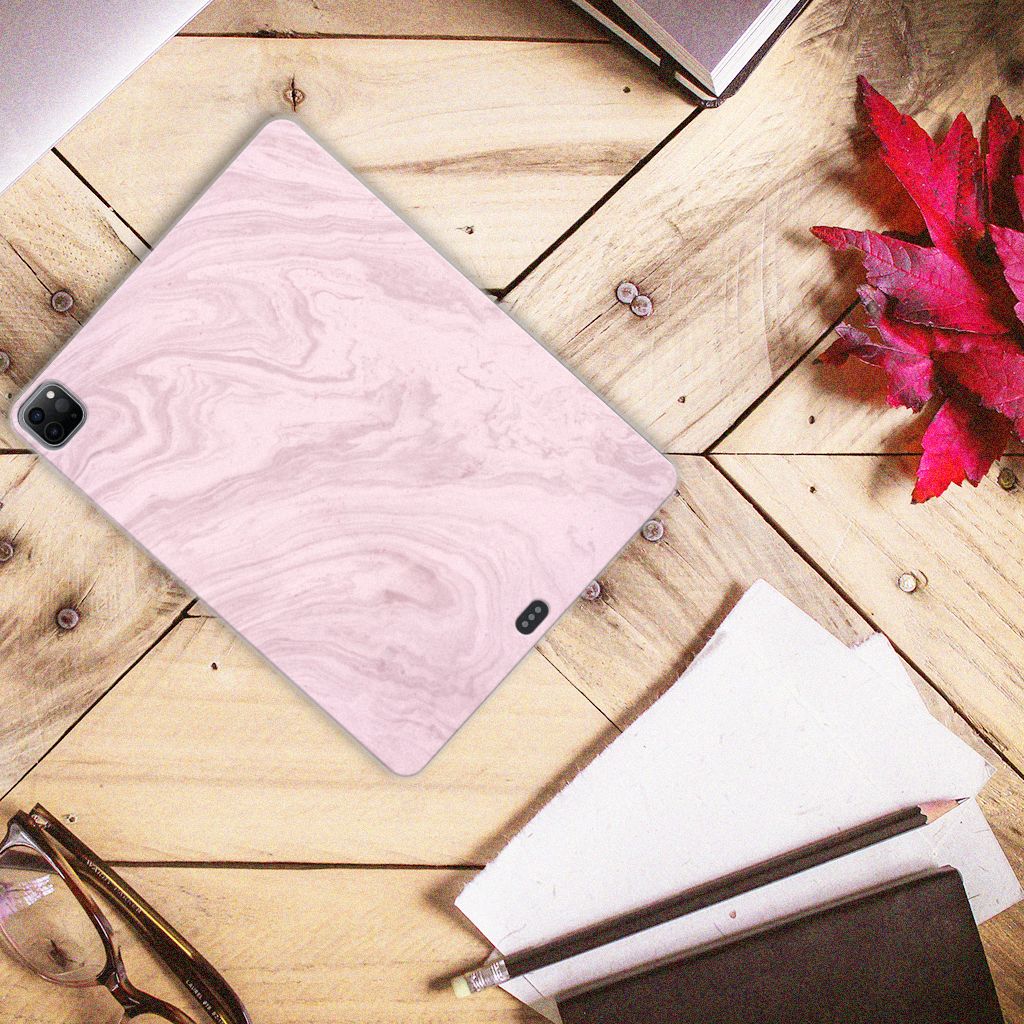 iPad Pro 12.9 (2020) | iPad Pro 12.9 (2021) Tablet Back Cover Marble Pink - Origineel Cadeau Vriendin