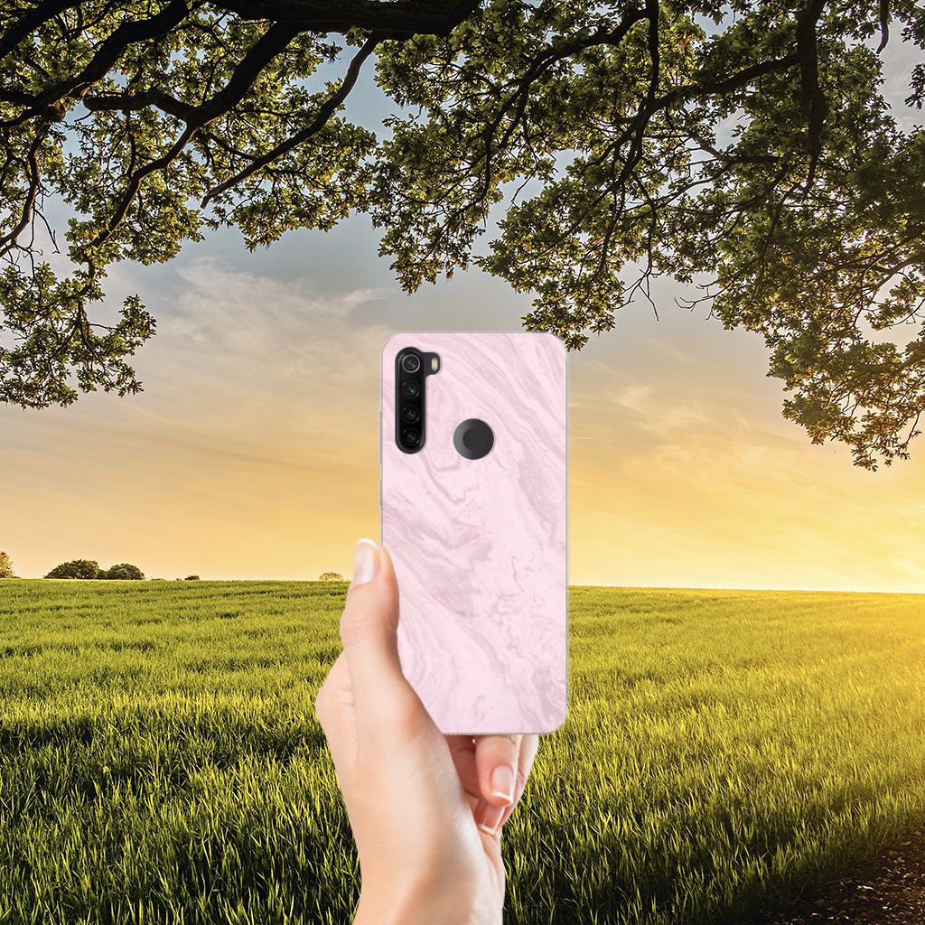 Xiaomi Redmi Note 8T TPU Siliconen Hoesje Marble Pink - Origineel Cadeau Vriendin
