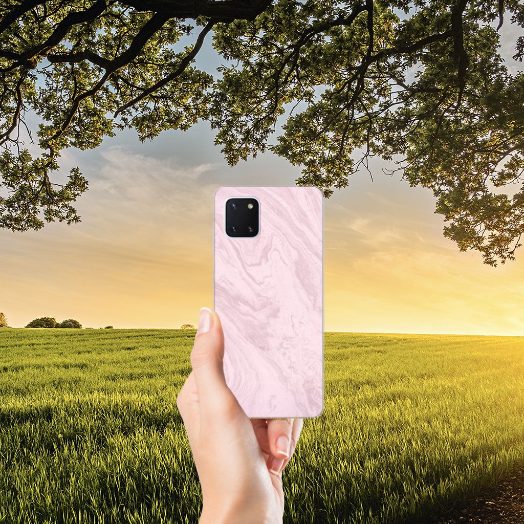 Samsung Galaxy Note 10 Lite TPU Siliconen Hoesje Marble Pink - Origineel Cadeau Vriendin