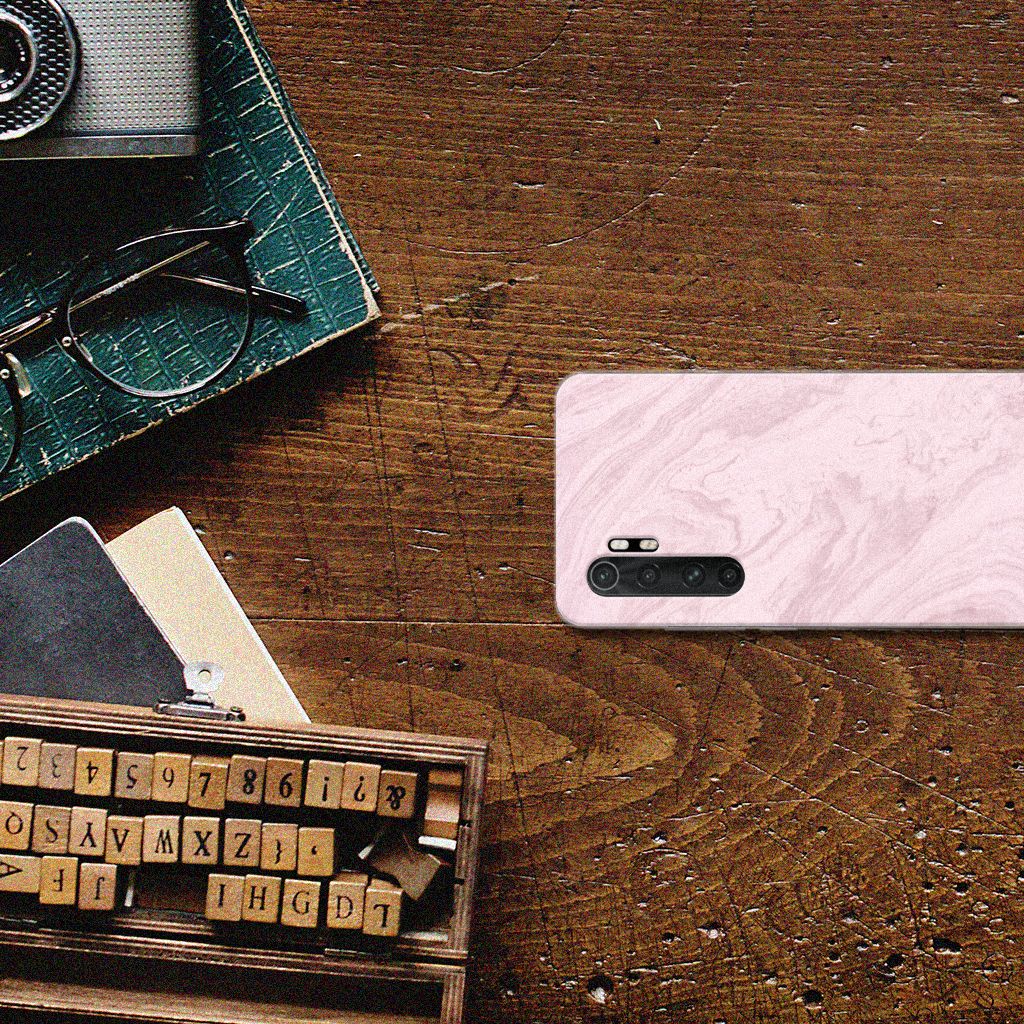 Xiaomi Mi Note 10 Lite TPU Siliconen Hoesje Marble Pink - Origineel Cadeau Vriendin