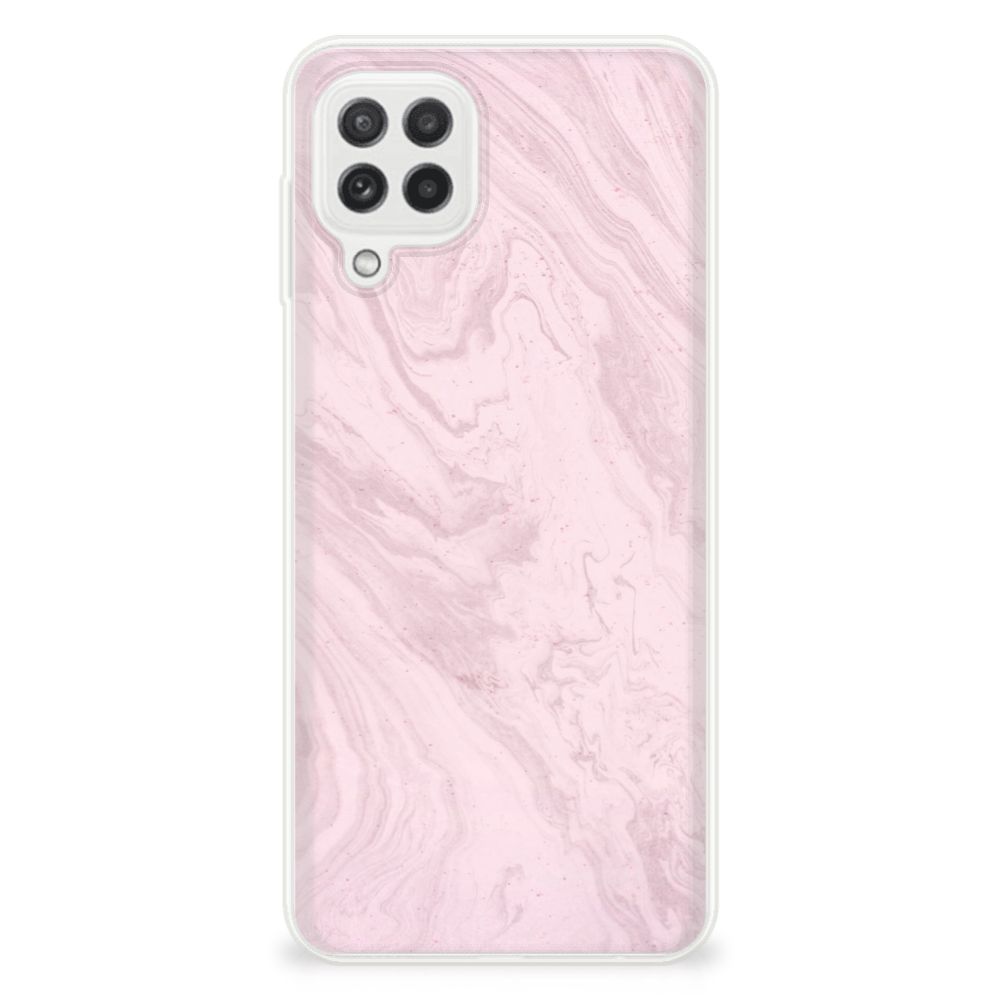 Samsung Galaxy A22 4G | M22 TPU Siliconen Hoesje Marble Pink - Origineel Cadeau Vriendin