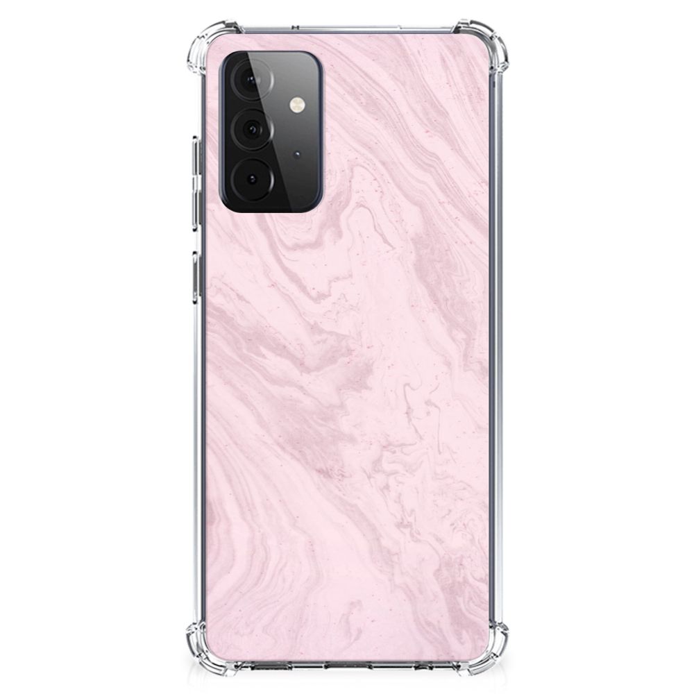Samsung Galaxy A72 4G-5G Anti-Shock Hoesje Marble Pink Origineel Cadeau Vriendin