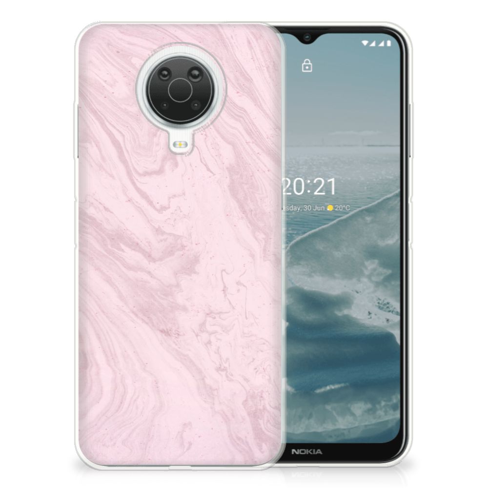Nokia G20 | G10 TPU Siliconen Hoesje Marble Pink - Origineel Cadeau Vriendin