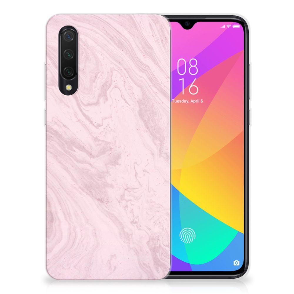 Xiaomi Mi 9 Lite TPU Siliconen Hoesje Marble Pink - Origineel Cadeau Vriendin