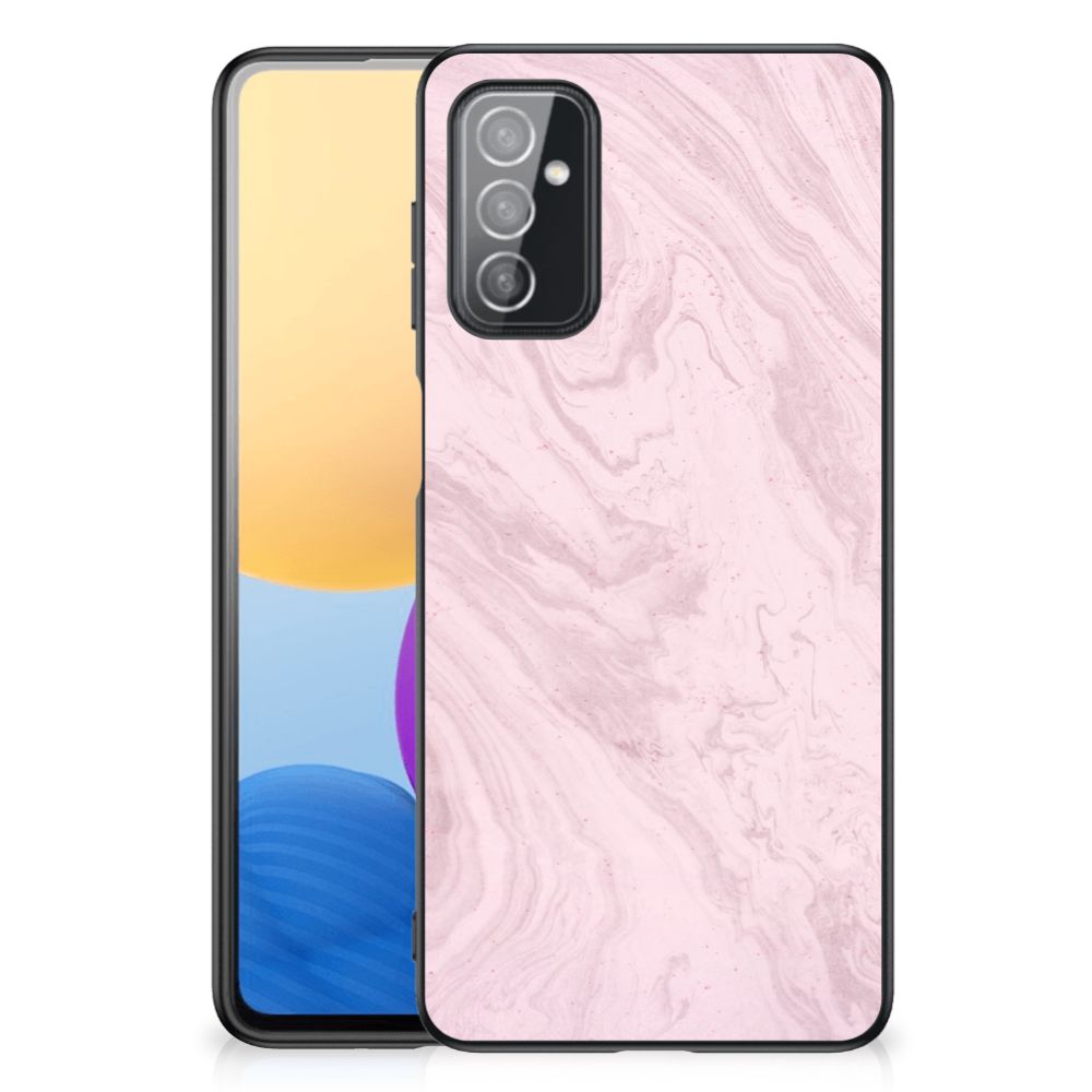 Samsung Galaxy M52 Marmeren Print Telefoonhoesje Marble Pink - Origineel Cadeau Vriendin