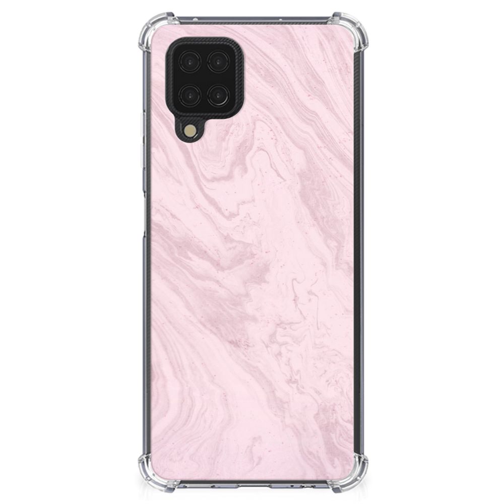 Samsung Galaxy A12 Anti-Shock Hoesje Marble Pink Origineel Cadeau Vriendin
