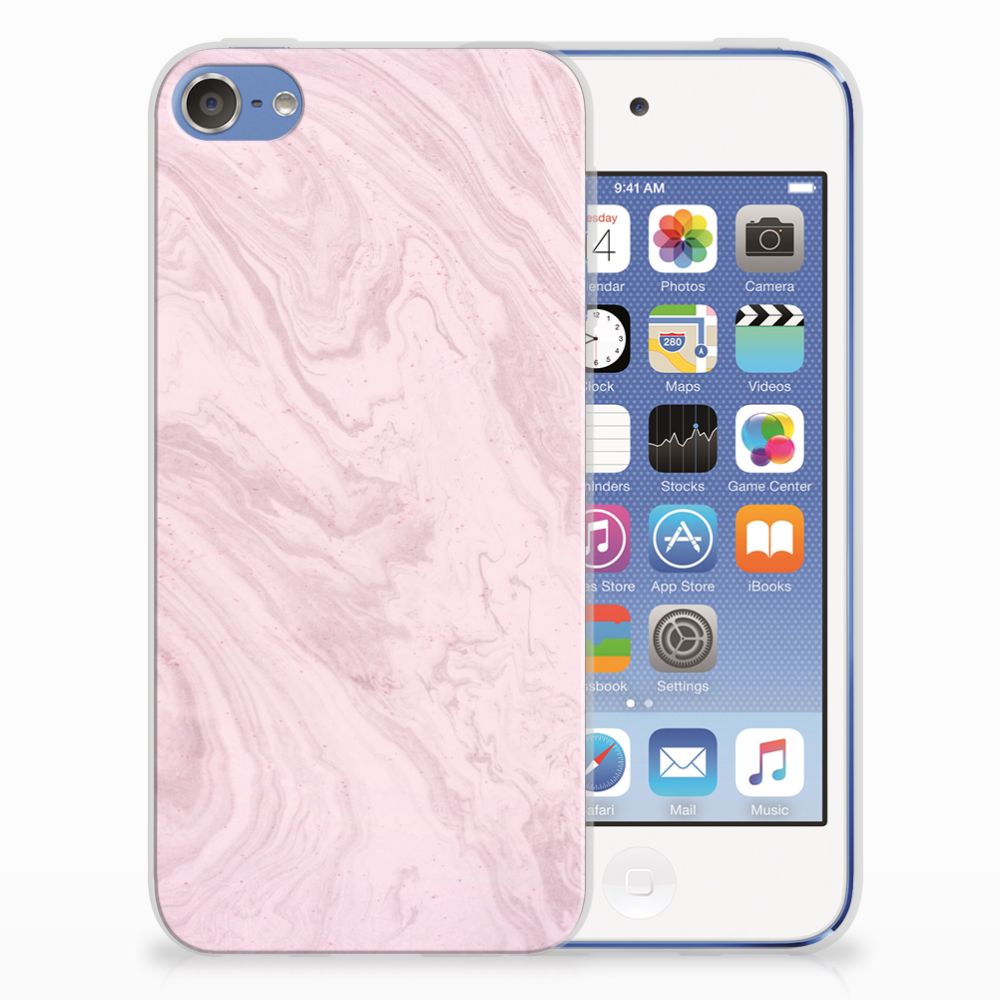 Apple iPod Touch 5 | 6 TPU Siliconen Hoesje Marble Pink - Origineel Cadeau Vriendin