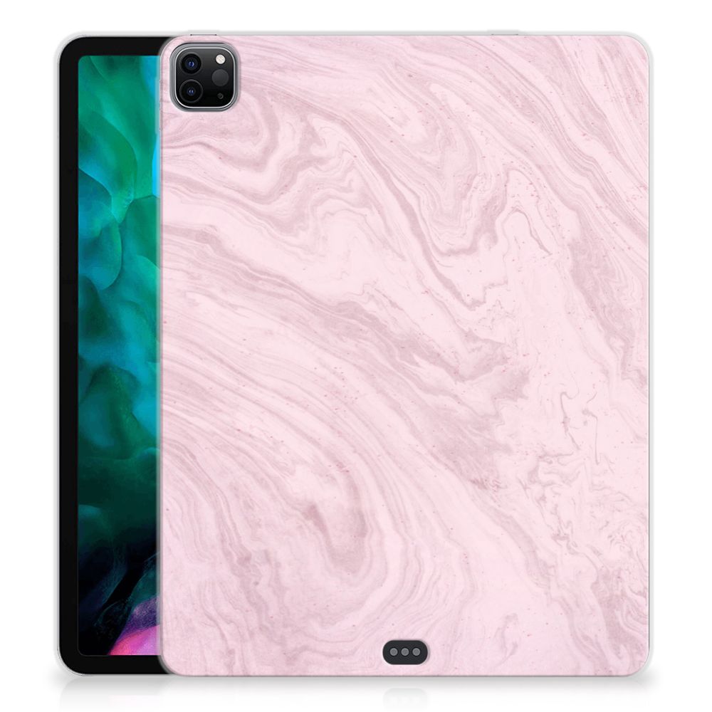 iPad Pro 12.9 (2020) | iPad Pro 12.9 (2021) Tablet Back Cover Marble Pink - Origineel Cadeau Vriendin