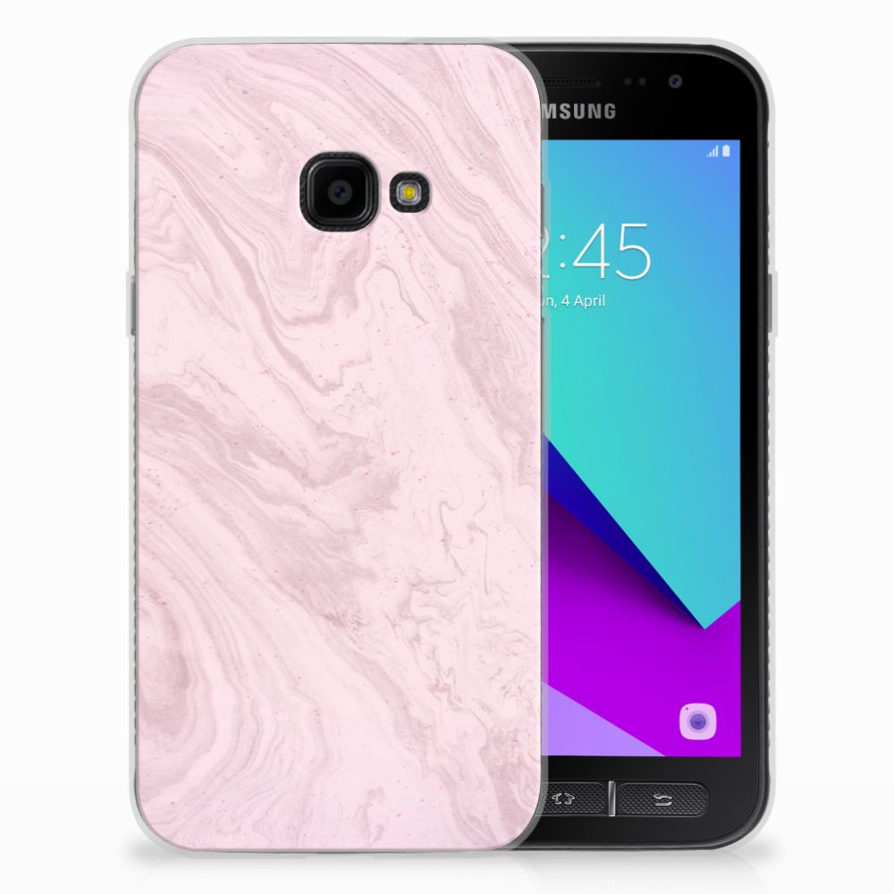 Samsung Galaxy Xcover 4 | Xcover 4s TPU Siliconen Hoesje Marble Pink - Origineel Cadeau Vriendin