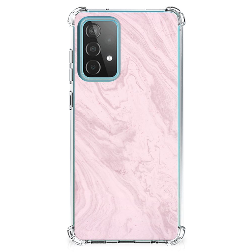 Samsung Galaxy A52 4G-5G Anti-Shock Hoesje Marble Pink Origineel Cadeau Vriendin