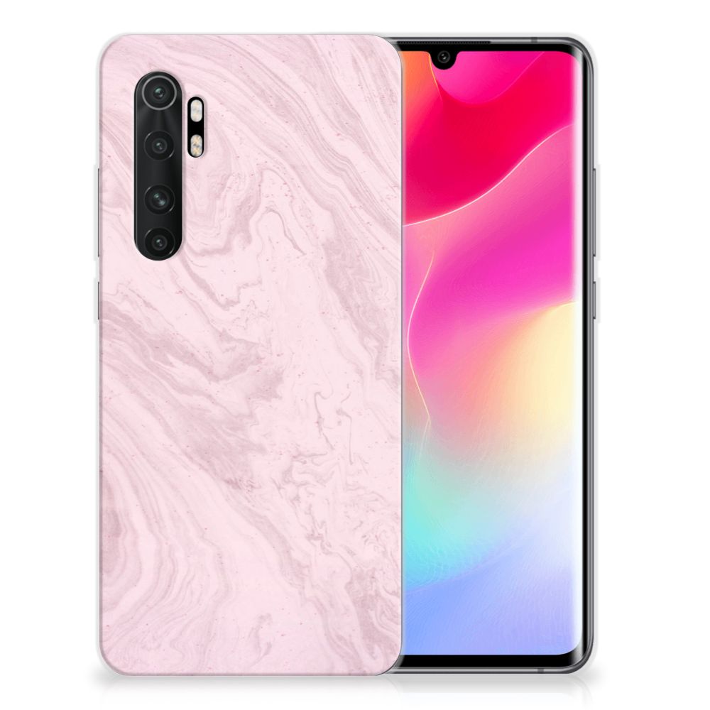 Xiaomi Mi Note 10 Lite TPU Siliconen Hoesje Marble Pink - Origineel Cadeau Vriendin