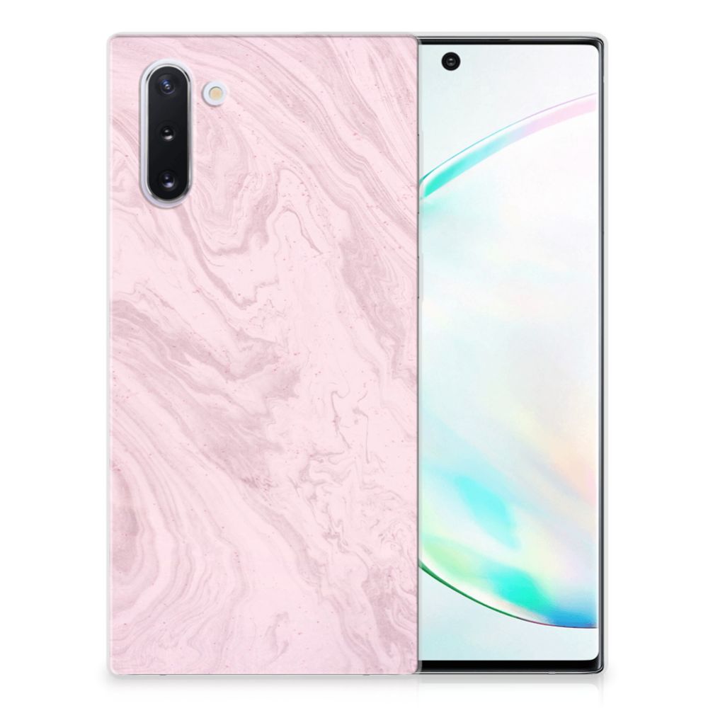 Samsung Galaxy Note 10 TPU Siliconen Hoesje Marble Pink - Origineel Cadeau Vriendin