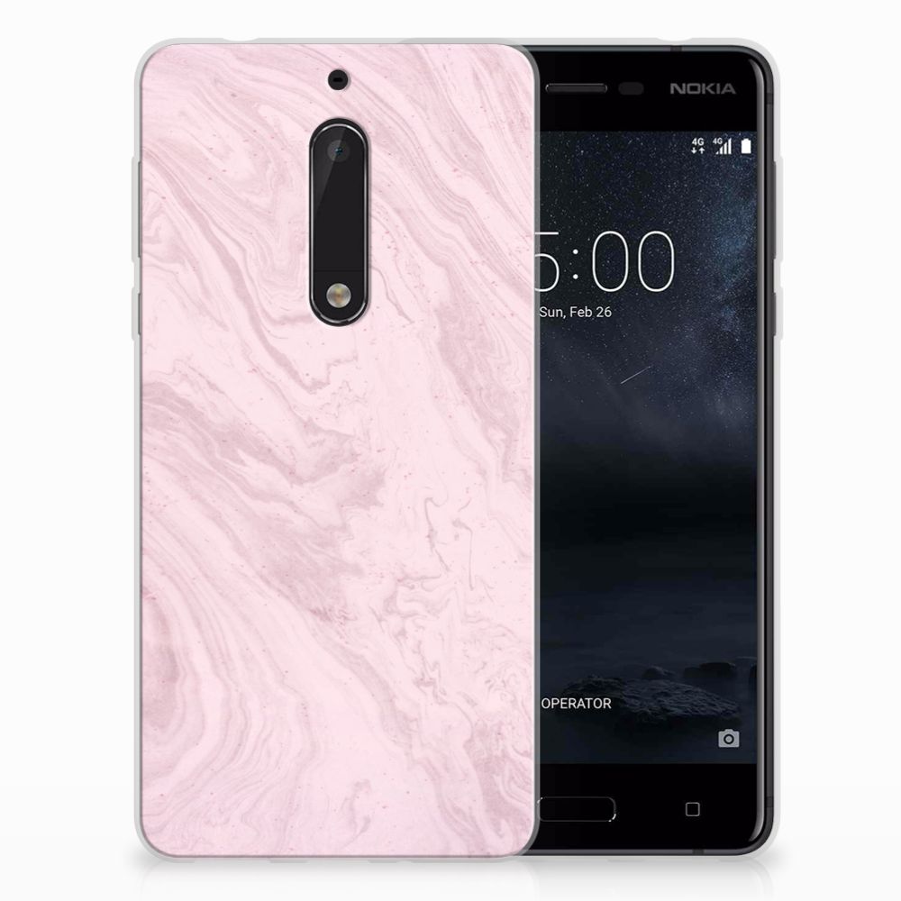 Nokia 5 TPU Hoesje Marble Pink