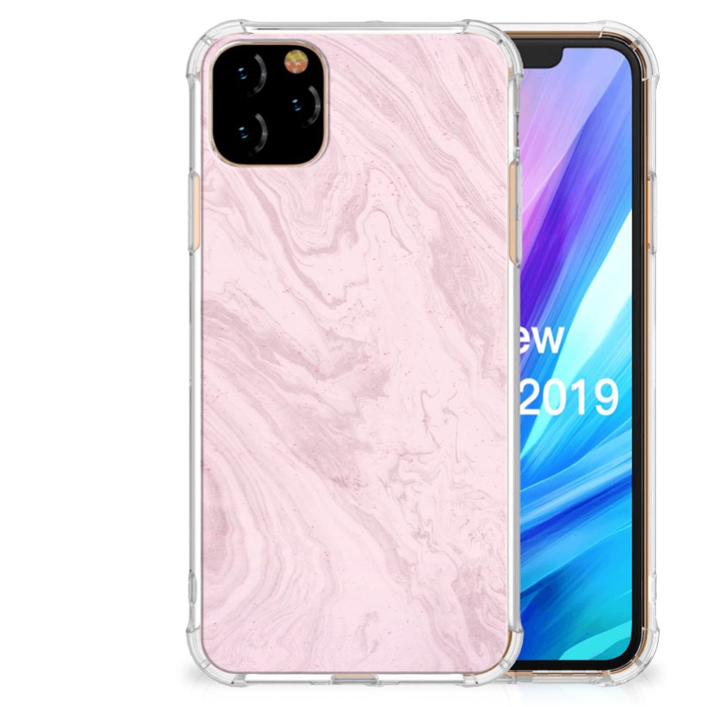 Apple iPhone 11 Pro Max Anti-Shock Hoesje Marble Pink