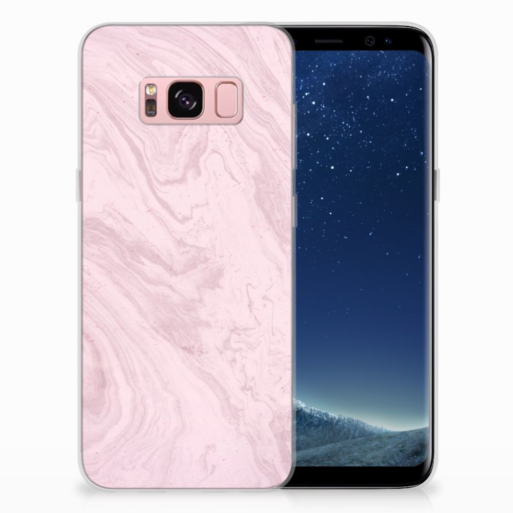 Samsung Galaxy S8 TPU Siliconen Hoesje Marble Pink - Origineel Cadeau Vriendin