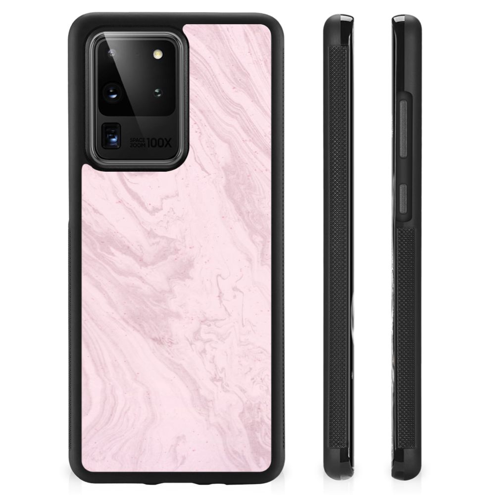 Samsung Galaxy S20 Ultra Gripcase Marble Pink - Origineel Cadeau Vriendin