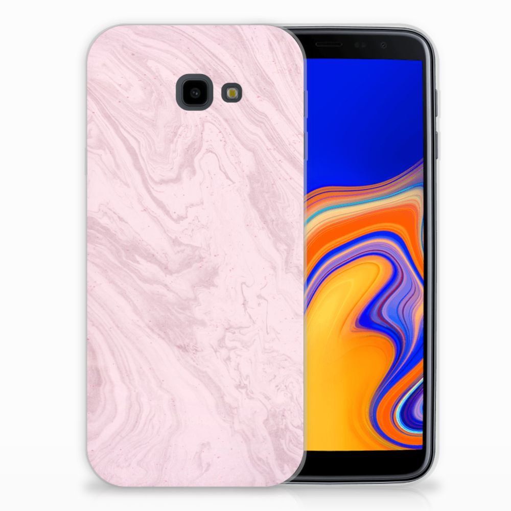 Samsung Galaxy J4 Plus (2018) TPU Siliconen Hoesje Marble Pink - Origineel Cadeau Vriendin