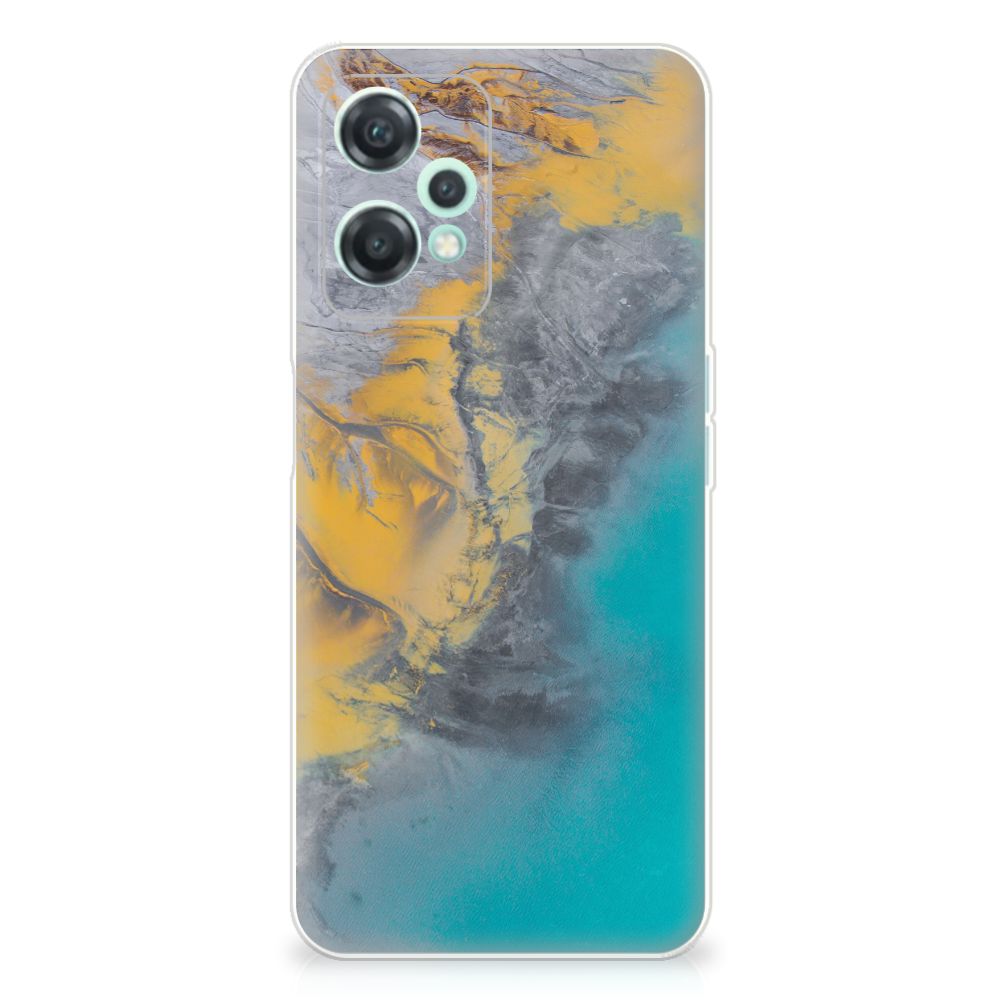 OnePlus Nord CE 2 Lite TPU Siliconen Hoesje Marble Blue Gold