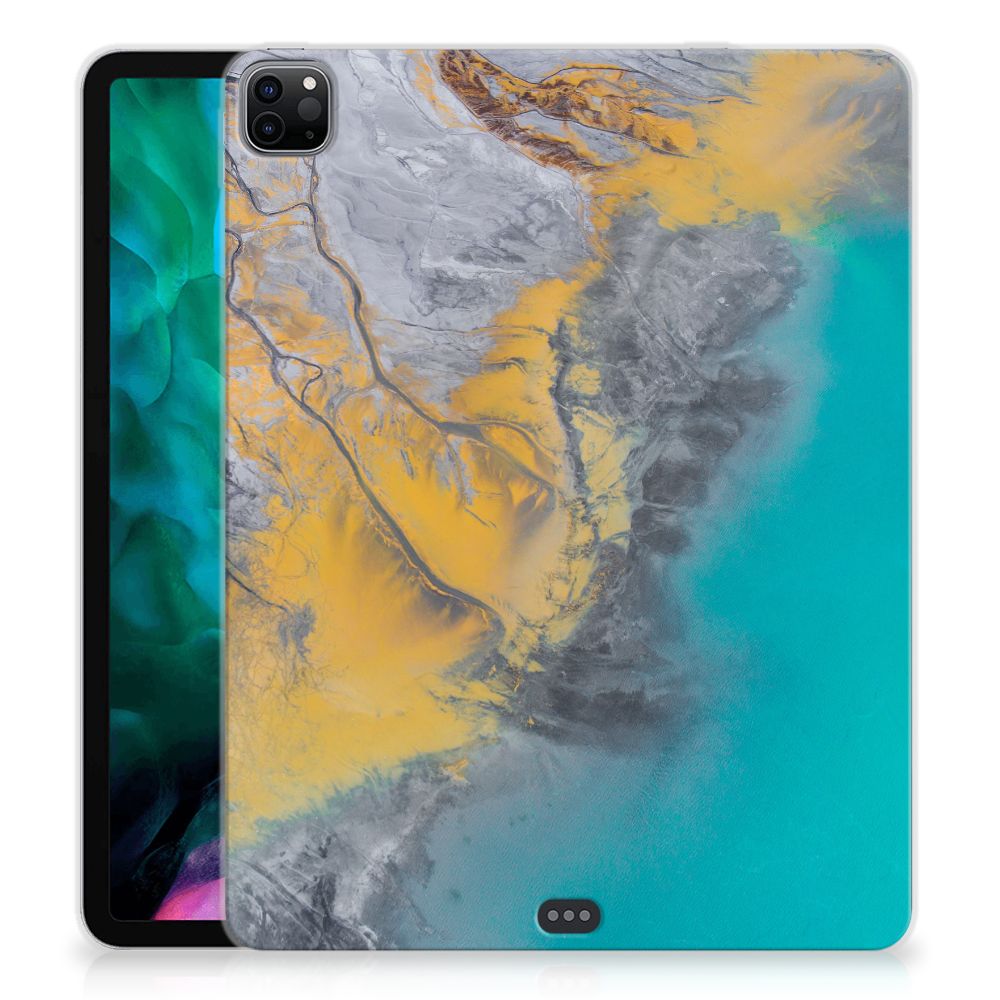 iPad Pro 12.9 (2020) | iPad Pro 12.9 (2021) Tablet Back Cover Marble Blue Gold