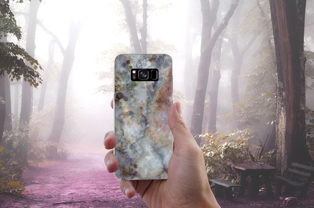 Samsung Galaxy S8 TPU Siliconen Hoesje Marmer Grijs