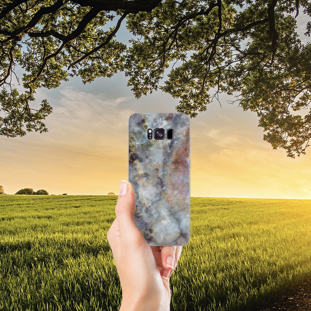 Samsung Galaxy S8 Plus TPU Siliconen Hoesje Marmer Grijs