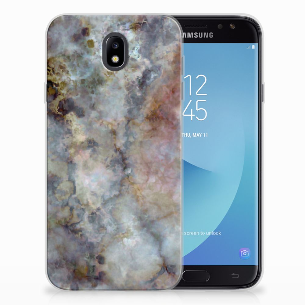Samsung Galaxy J7 2017 | J7 Pro TPU Siliconen Hoesje Marmer Grijs