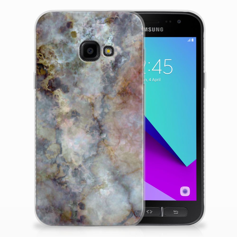 Samsung Galaxy Xcover 4 | Xcover 4s TPU Siliconen Hoesje Marmer Grijs