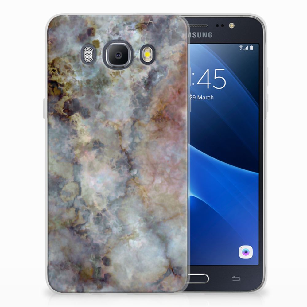 Samsung Galaxy J5 2016 TPU Siliconen Hoesje Marmer Grijs