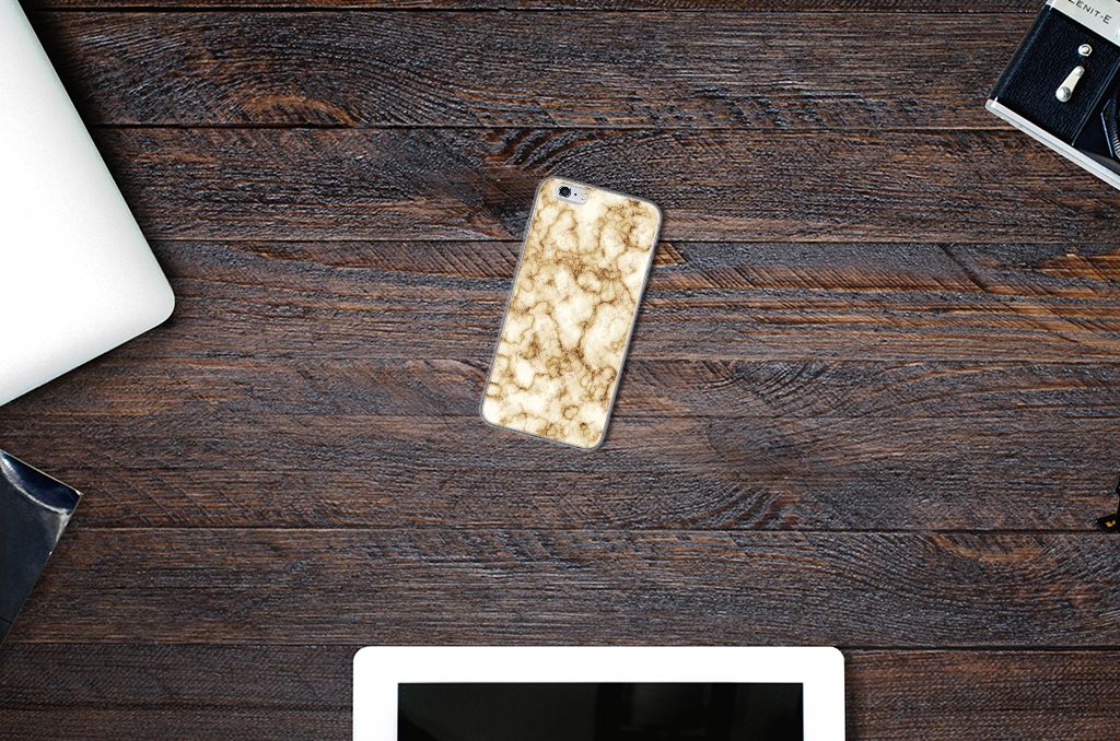 Apple iPhone 6 | 6s TPU Siliconen Hoesje Marmer Goud