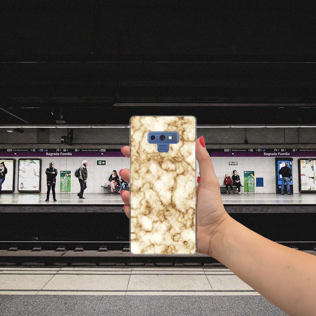 Samsung Galaxy Note 9 TPU Siliconen Hoesje Marmer Goud