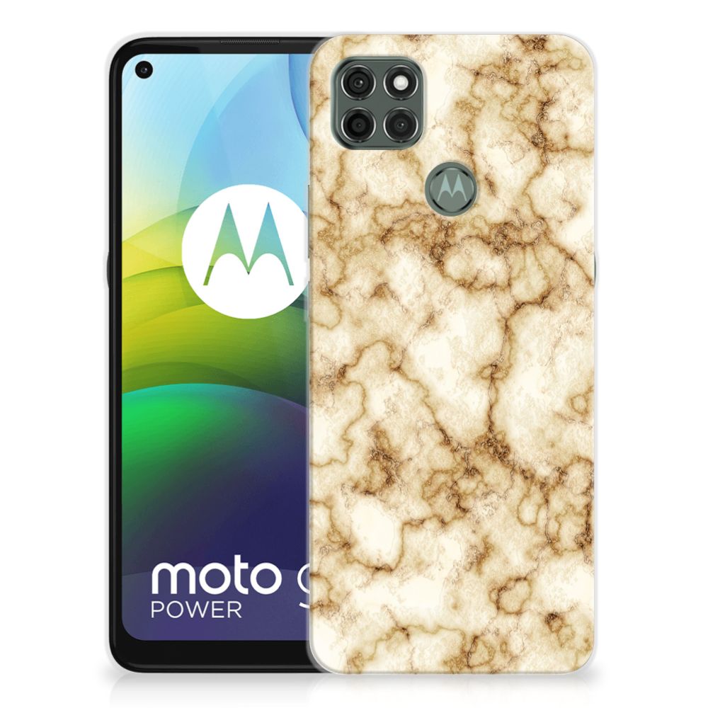 Motorola Moto G9 Power TPU Siliconen Hoesje Marmer Goud