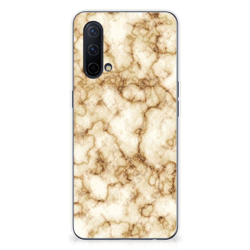 OnePlus Nord CE 5G TPU Siliconen Hoesje Marmer Goud