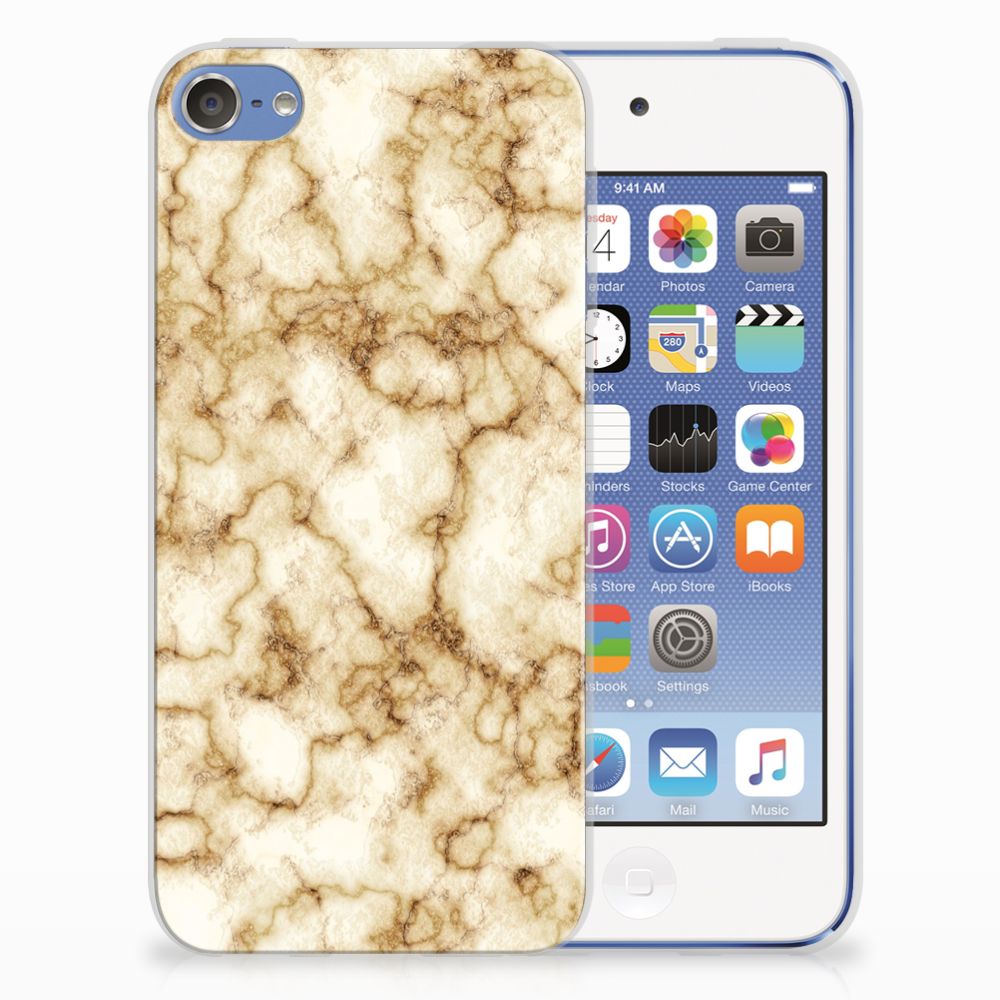 Apple iPod Touch 5 | 6 TPU Siliconen Hoesje Marmer Goud