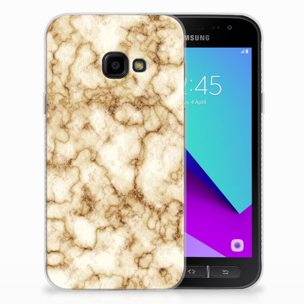 Samsung Galaxy Xcover 4 | Xcover 4s TPU Siliconen Hoesje Marmer Goud