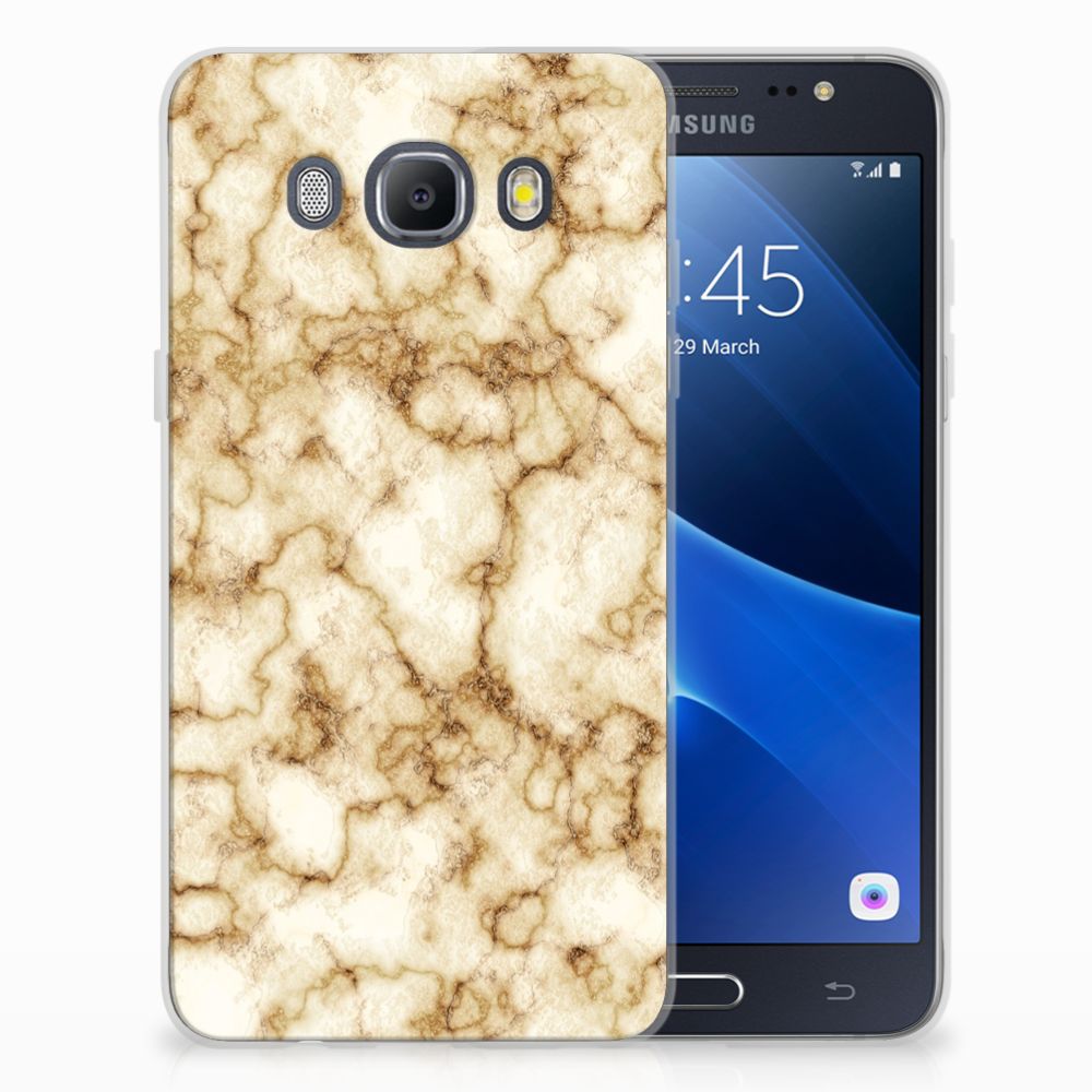 Samsung Galaxy J5 2016 TPU Siliconen Hoesje Marmer Goud