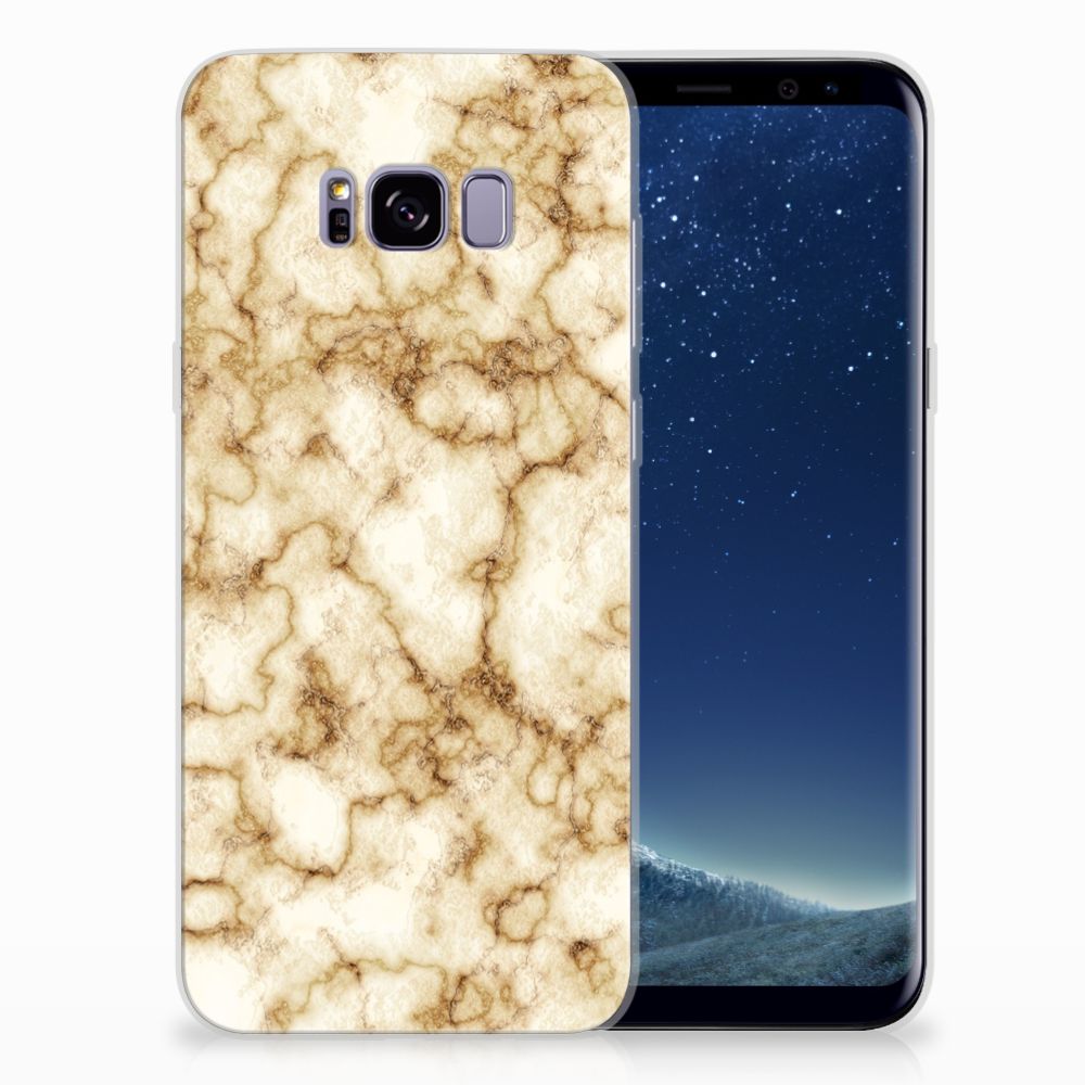 Samsung Galaxy S8 Plus TPU Siliconen Hoesje Marmer Goud