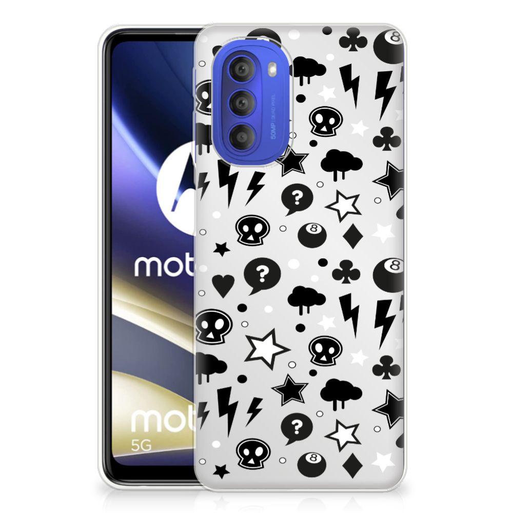 Silicone Back Case Motorola Moto G51 5G Silver Punk