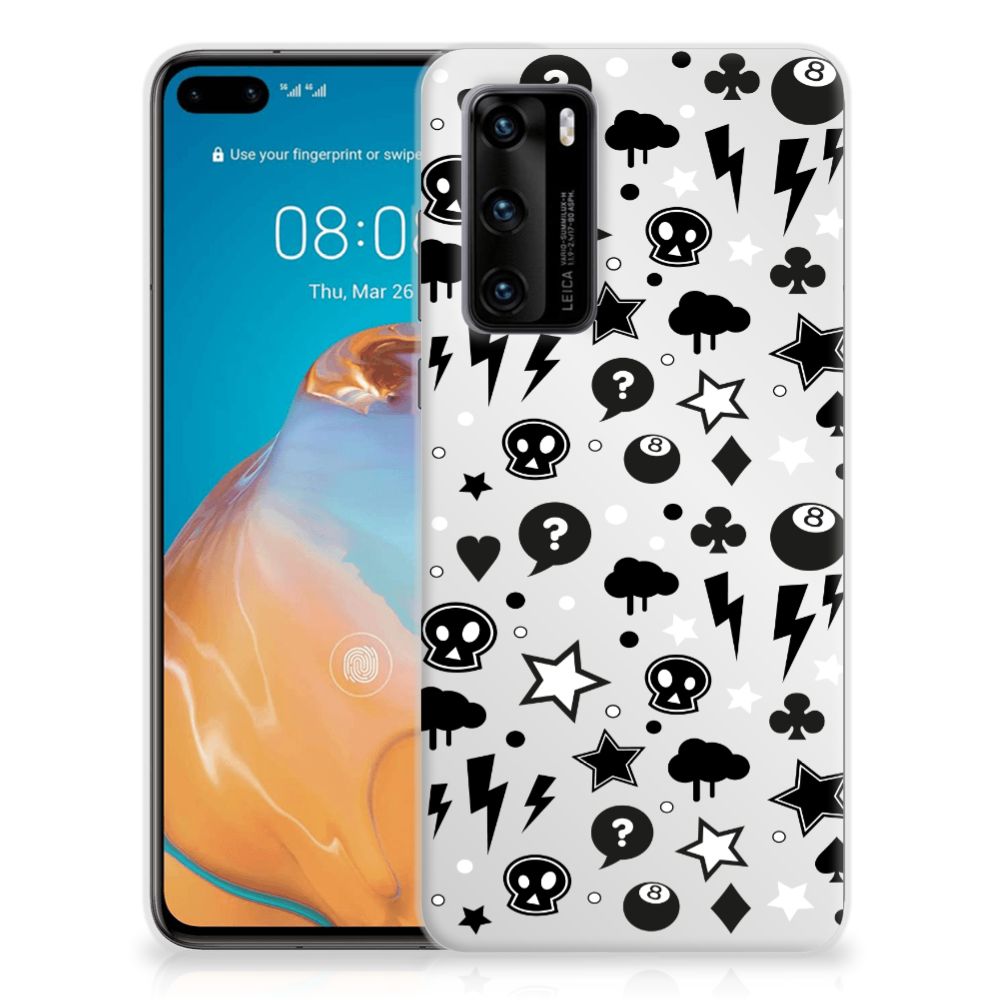 Silicone Back Case Huawei P40 Silver Punk