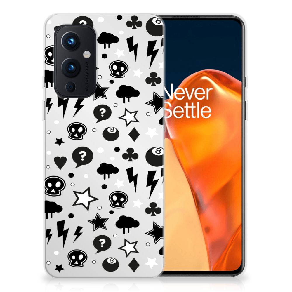 Silicone Back Case OnePlus 9 Silver Punk